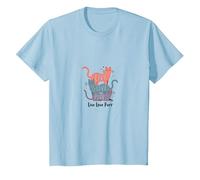 Live Love Purr: Adorable gráfico de Amante de los Gatos Camiseta, Niños, Azul Bebé, 12 años