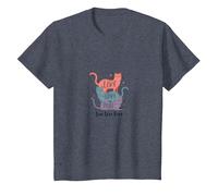 Live Love Purr: Adorable gráfico de Amante de los Gatos Camiseta, Niños, Azul Jaspeado, 12 años