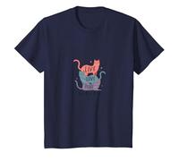 Live Love Purr: Adorable gráfico de Amante de los Gatos Camiseta, Niños, Azul Marino, 12 años