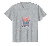 Live Love Purr: Adorable gráfico de Amante de los Gatos Camiseta, Niños, Gris Jaspeado, 12 años