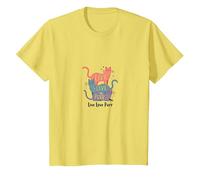 Live Love Purr: Adorable gráfico de Amante de los Gatos Camiseta, Niños, Limón, 12 años