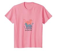 Live Love Purr: Adorable gráfico de Amante de los Gatos Camiseta, Niños, Rosado, 12 años