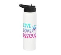 Live Love Rescue Derechos de los animales Trabajador de refugio de animales Stainless Steel Insulated Water Bottle