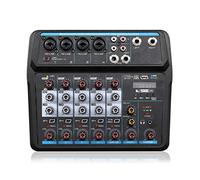 Live Mixers - Interfaz de controlador de sonido DJ con unidad USB para grabación de computadora, mezclador de audio de estudio de 4/6 canales para profesionales y principiantes, 6 canales