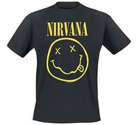 Nirvana - Smiley( T-Shirt Uomo L) - T-Shirt # L Unisex Black # Flower Sniffin