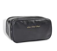 Live Saft Super Neceser de viaje para mujer, organizador de cosméticos de gran capacidad, portátil, impermeable, abierto, plano, almacenamiento de maquillaje con división y asa, color negro, Negro