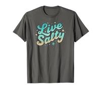 Live Salty Retro Beach Vibes Sea Salt Ocean Lovers Camiseta