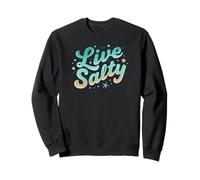 Live Salty Retro Beach Vibes Sea Salt Ocean Lovers Sudadera