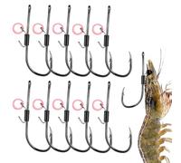 Live Shrimp Hook, Shrimp Bait Fishing Hooks, 10x Floating Strong Non-Slip Heavy-Duty Tackle for Lake, River, Stream, Pier, Boat, Muelle, Trout, Bass, Catfish, Saltwater