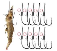 Live Shrimp Hook, Shrimp Bait Fishing Hooks, 10X Floating Strong Non-Slip Heavy-Duty Tackle for Lake, Río, Trout, Bass, Catfish, Saltwater,1,57x0,55x0,47 pulgadas