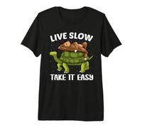 Live Slow Take It Easy Turtle Sloth Funny Sloths Turtles Camiseta Premium