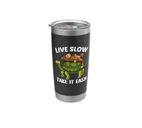 Live Slow Take It Easy Turtle Sloth Funny Sloths Turtles Vaso térmico de acero inoxidable de doble pared