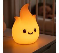 Live SoGOOD - Luz nocturna para bebé con 7 colores táctiles, carga USB-C, función temporizador, silicona suave, lámpara de noche para habitación infantil, regalo de consuelo, noche, llama