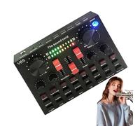 Live Sound Card, Dj Sound Controller, Practical Sounding Board Console, Compact Voice Changer Board Portable for Stereo Studio, Black, Heavy Duty and Sturdy Design