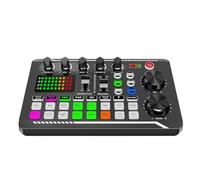 Live Sound Mixing Boards, F998 Live Sound Card For Podcast Production, Music Making Equipment With LED Light, Studio Recording Mixer For Home Karaoke And Audio Production