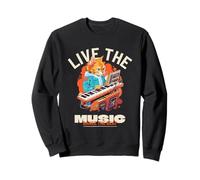 Live The Music Dance The Beat (Divertido gráfico de Gato) Sudadera