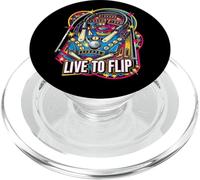Live To Flip Pinball Machine Retro Arcade Gamer PopSockets PopGrip para MagSafe