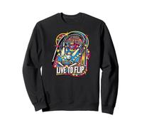 Live To Flip Pinball Machine Retro Arcade Gamer Sudadera