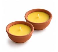 LIVÉ Velas de Citronela para Exterior e Interior Pack 2 - Velas Antimosquitos en Maceta de Terracota Reutilizable, Vela de Citronela para Jardín, Terraza, Balcón, Camping y Decoración