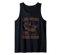 Live Weird Fake Your Death Possum Cita Camiseta sin Mangas