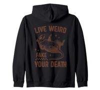 Live Weird Fake Your Death Possum Cita Sudadera con Capucha