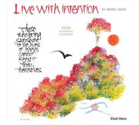 Live with Intention 2026 12 X 24 Inch (Hanging) Monthly Square Wall Calendar Featuring the Artwork of Renee Locks Plastic-Free