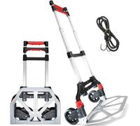 Live4gadgets Carretilla de aluminio plegable de alta resistencia, multiusos, con ruedas, capacidad de carga de 80 kg para camping, festivales, jardín y transporte de transpaletas