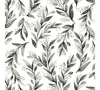 Livebor Papel tapiz de hojas de olivo para despegar y pegar, papel de contacto de hojas de 17.7 x 78.7 pulgadas, papel tapiz floral para despegar y pegar, papel tapiz moderno de granja, papel tapiz