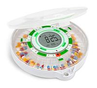 LiveFine - Dispensador automático de píldoras para 28 días con pantalla LCD actualizada, cerradura de llave, sonido y luz para recetas, medicamentos, vitaminas, suplementos y más