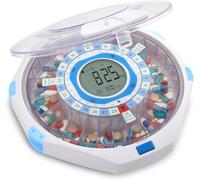 LiveFine - Dispensador automático de píldoras WiFi y sistema de monitoreo remoto de medicamentos con llave de bloqueo, organizador de medicamentos de 28 días de hasta 9 dosis por persona, alarmas de