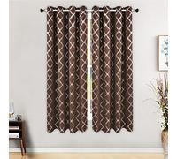 LiveGo Cortinas Opacas, Cortina Opaca con Ojales para Dormitorio, Cortinas Opacas para Interiores (2 piezas/132 x 240 cm, café)