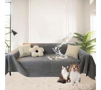 LiveGo Funda para sofá de 2, 3 y 4 plazas, funda reversible de felpilla para sofá esquinero en forma de L, lavable, protector de muebles resistente para mascotas (gris oscuro, 180 x 260 cm)