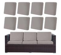 LiveGo Fundas de cojín de patio al aire libre, fundas de repuesto lavables para cojines de sofá y sofá al aire libre, protectores de asiento suaves y duraderos para muebles de patio (8, marrón