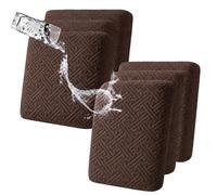 LiveGo Fundas de cojín de patio al aire libre, fundas de repuesto lavables para cojines de sofá y sofá al aire libre, protectores de asiento suaves y duraderos para muebles de patio (6, café A)