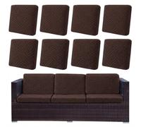 LiveGo Fundas de cojín de patio al aire libre, fundas de repuesto lavables para cojines de sofá y sofá al aire libre, protectores de asiento suaves y duraderos para muebles de patio (8, café A)