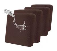 LiveGo Fundas de cojín de patio al aire libre, fundas de repuesto lavables para cojines de sofá y sofá al aire libre, protectores de asiento suaves y duraderos para muebles de patio (4, marrón)