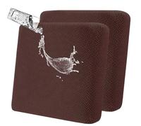 LiveGo Fundas de cojín de patio al aire libre, fundas de repuesto lavables para cojines de sofá y sofá al aire libre, protectores de asiento suaves y duraderos para muebles de patio (2, marrón)