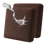 LiveGo Fundas de cojín de patio al aire libre, fundas de repuesto lavables para cojines de sofá y sofá al aire libre, protectores de asiento suaves y duraderos para muebles de patio (2, café A)