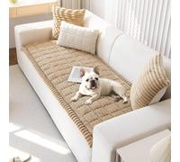 LiveGo Fundas de sofá lavables, fundas de sofá mullidas para mascotas, funda de sofá para perros, funda de sofá para mascotas, protector de sofá para perros, funda de sofá antideslizante (café leche,