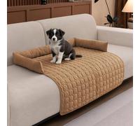 LiveGo Fundas de sofá para mascotas, protector de muebles lavable de felpa para perros y gatos, tapete antideslizante para sofá cama para perros, protector de sofá suave y duradero, acogedor y fácil