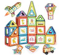 LIVEHITOP Bloques Magneticos Construccion Niños, 68 Piezas Juego Imanes Educativos Regalos para 3 4 5 6 7 8 Años Niño Niña