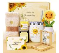 LIVEHITOP Regalos para Mujer, Girasol 7PCS Regalos Originales, Amigas Madre Hermana Esposa Regalo Set Incluye Taza Termica Cumpleaños, San Valentín, Día de la Madre, Navidad