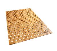 Liveinu Alfombra de Ducha Antideslizante de Láminas de Bambú Plegable Alfombras Baño Madera para Ducha, Bañera, Sauna, Caqui Oscuro, 50x70cm