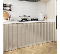 Liveinu Cortinas Cortas, Cortinas de Debajo del Fregadero, Cortina para Café, Cortinas de Puerta de Estilo nórdico, sombreado y ventilación, Gris Amarillento, 120x100cm