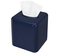 Livelab - Cubierta para Caja de pañuelos con Base, Soporte Cuadrado de plástico, dispensador Decorativo de Papel Facial Moderno para baño, tocador, mesilla de Noche y Escritorio, Azul Marino