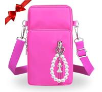 LiveLaif® - Bolsitos para Moviles | Nailon, Acolchado, 4 Compartimentos, Movil hasta 7,2" | Porta Movil Bolso | Bandolera Movil Mujer | Bolso Movil Mujer Bandolera (Rosa)