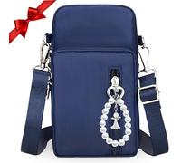 LiveLaif® - Bolsitos para Moviles | Nailon, Acolchado, 4 Compartimentos, Movil hasta 7,2" | Porta Movil Bolso | Bandolera Movil Mujer | Bolso Movil Mujer Bandolera (Azul)