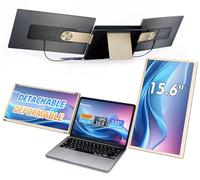 LivElect-m Extensor de pantalla triple para laptop de 15.6 pulgadas, extensor de monitor de laptop FHD 1080P IPS, monitor de viaje desmontable con altavoces, Plug & Play, compatible con Mac/Android