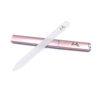 Livella Lima de uñas de cristal de con estuche de diseño en oro rosa/especialmente suave para tus uñas/manicure y pedicure/doble cara/cristal/lima de uñas/perfecto para llevar