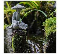 livelyfish Mini Fisherman Figurine Sandstone Asian Aquarium Decorations Japanese Garden Ornaments, D